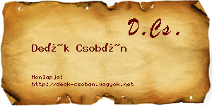 Deák Csobán névjegykártya