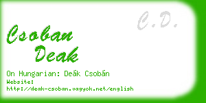 csoban deak business card