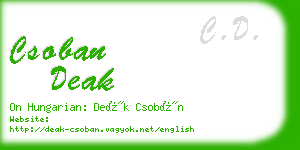 csoban deak business card